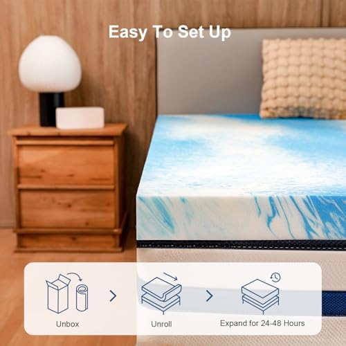 2 Inch Gel Memory Foam Mattress Topper, King Size Cooling Bed Topper - Image 6