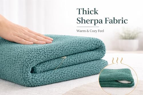 REAFORT Sherpa Euro Sham Cover 26"x26", Zipper Closure - Image 3