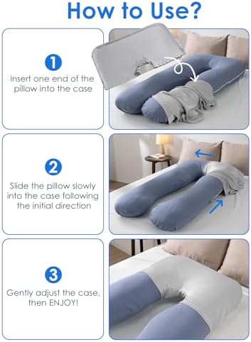 QUEEN ROSE Pregnancy Pillow Cover, Satin Cooling Pillowcase, Dark Grey - Image 6