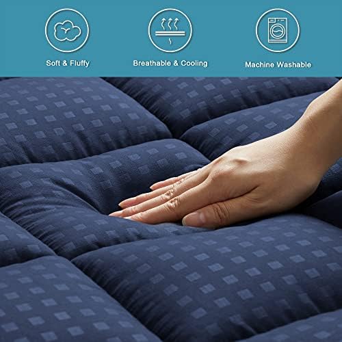 HYLEORY Full Mattress Pad Quilted Fitted Mattress Protector Cooling Pillow Top - Image 4