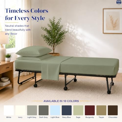 Cottingon 4 PC Cot Sheet Set 33"X75", Egyptian Cotton - Image 6
