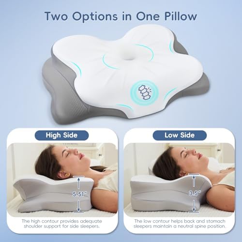 Memory Foam Pillow, 2 Heights Cervical Neck Pillow - Image 4