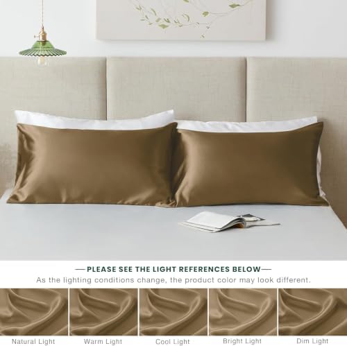 Love's cabin Satin Pillowcase Set of 2 Queen Size 20x30, Cooling Pillow Covers - Image 6
