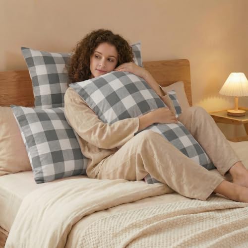 Merryword 100% Cotton Pillow Cases, Queen Size, Soft Breathable Bed Pillow - Image 6