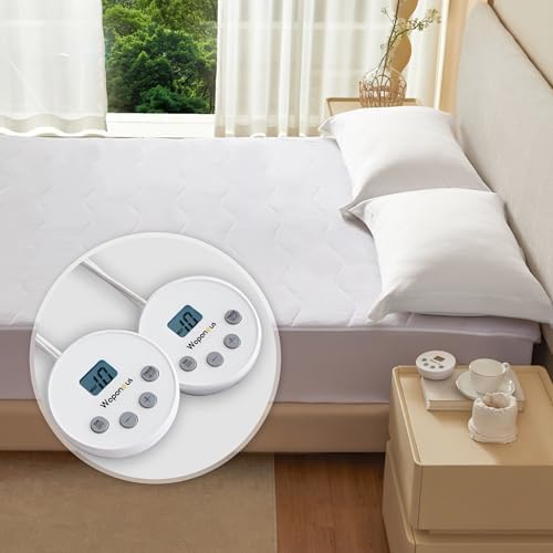 Wapaneus Quilted Wave Heated Mattress Pad Queen Size 10 Heat Settings & Dual by Wapaneus