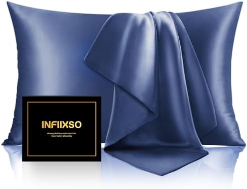 INFIIXSO Silk Pillow Cases 2 Pack, Standard Size, Hidden Zipper by INFIIXSO