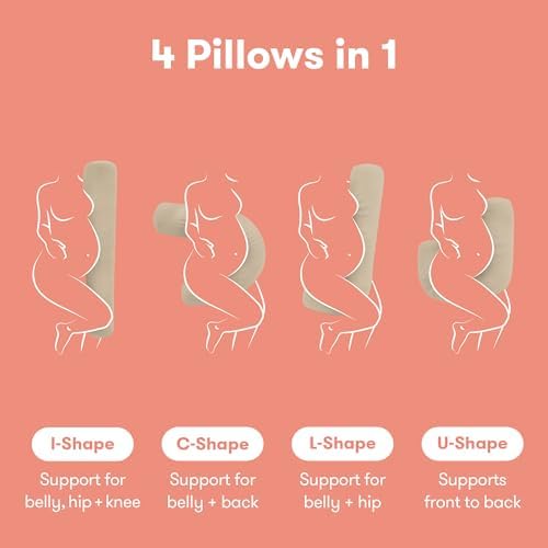 Frida Mom Compact Support 4-in-1 Cooling Pregnancy Pillow, Space-Saving - Image 3