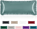 Homiest Sage Green Ruffle Satin Body Pillow Cover by Homiest