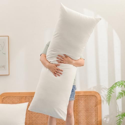 BESTOUCH Washed Cotton Pillowcases Linen Feel Off White Body - Image 5