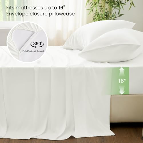 Love's cabin 4 Piece King Size Sheet Set, 100% Rayon Derived from Bamboo - Image 4