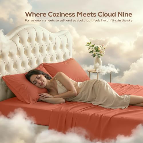 Queen Sheets Set, 4 Pieces 16" Deep Pocket Hotel Luxury Bed Sheets - Image 4