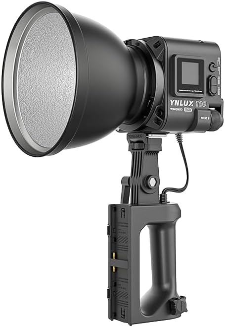 YONGNUO YNLUX100 RGB 120W LED Video Light Handheld Light with Bowens Mount 2700k-10000k Bi-Color tempreture and RGB 2.4G APP Remote Control for Studio Video, YouTube, Vlog, Live Stream, Filming, etc