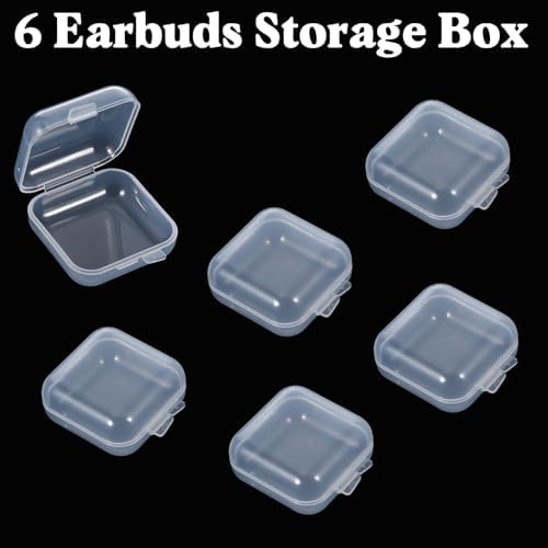 6 PCS Mini Clear Plastic Jewelry Box, Earplug Case Organizer, Transparent - Image 6