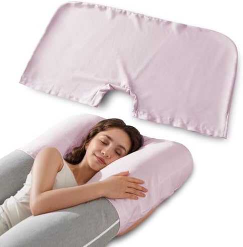 QUEEN ROSE Pregnancy Pillow Cover, Satin Cooling Pillowcase by QUEENROSE