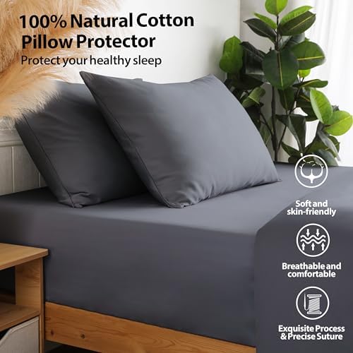 100% Cotton Zippered Pillow Protectors Standard Size - Image 4