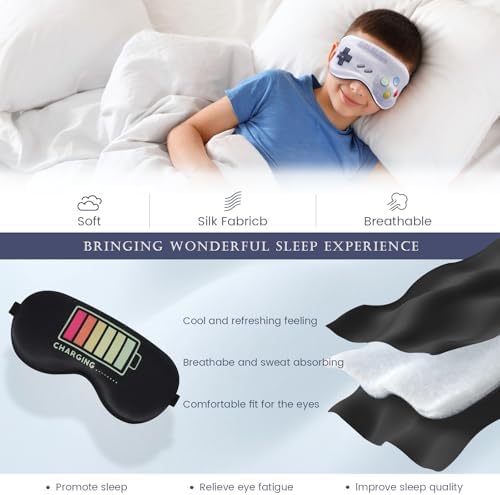 2 Pcs Sleep Mask for Kids Boys, Silk Eye Covers for Sleeping, Adjustable Strap - Image 4