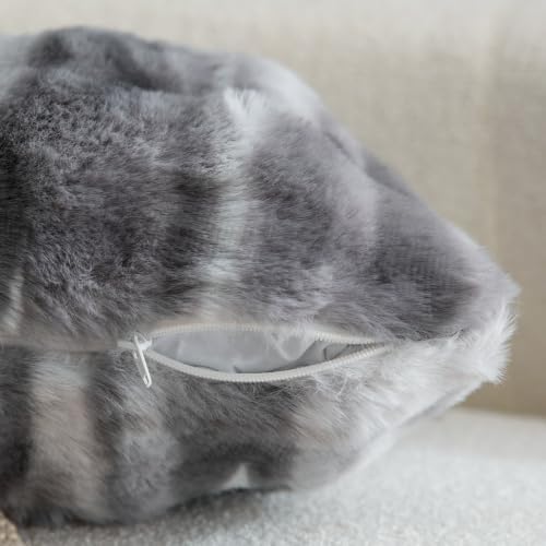 MADIZZ Pack of 2 Thick Plush Faux Wool Throw Pillow Covers Soft Boho Throw - Image 3