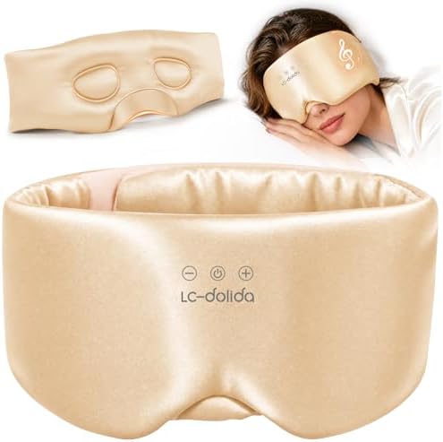 LC-dolida 3D Silk Bluetooth Sleep Mask, Mulberry Silk Sleep Mask by LC-dolida