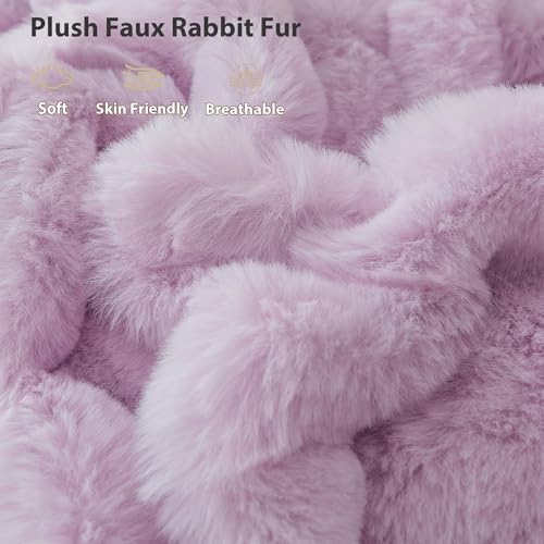 LIFEREVO Fluffy Faux Rabbit Fur Body Pillow Cover 20"x54" - Image 4