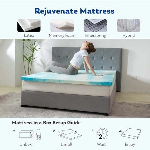 MLILY 2 Inch Twin Cooling Gel Infusion Memory Foam Mattress Topper - Image 5