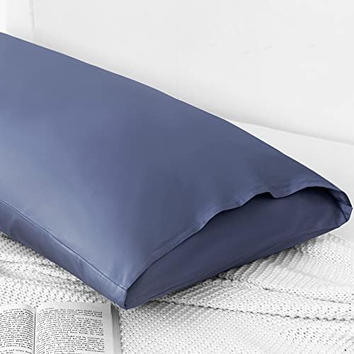 Leeden 100% Cotton Body Pillow Cover 21x54, Envelope Closure, Steel Blue - Image 4