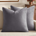 MIULEE Velvet Throw Pillow Covers 20x20 Inch Pack of 2 Medium Gray by MIULEE