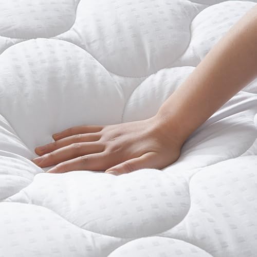 Cotton California King Mattress Pad Fitted Quilted Mattress Cover - Image 4
