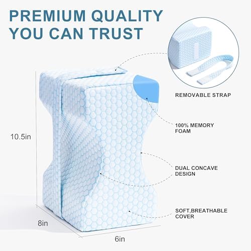 UJPFEO Knee Pillow for Side Sleepers, Memory Foam Leg Support Pillow for - Image 4