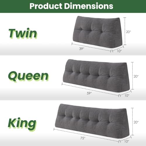 Headboard Pillow Queen, Triangle Bed Wedge Pillow - Image 2