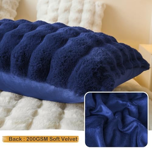 LIFEREVO Fluffy Faux Rabbit Fur Body Pillow Cover 20"x54" - Image 5