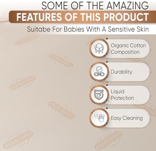 Deluxe Organic Crib Mattress Protector – Waterproof & Breathable Organic Cotton - Image 5