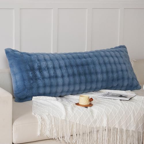 Fluffy Faux Fur Body Pillowcase, Luxury Bubble Waffle Carved Plush Long Size - Image 3