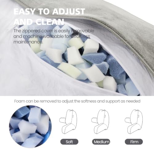 Memory Foam Reading Pillow for Sitting up in Bed, Sage Green - Image 6