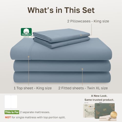 California Design Den 600 Thread Count Split King Bed Sheet Set - Image 4