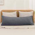 BESTOUCH Washed Cotton Pillowcases Linen Feel Quiet Shade Grey Body by BESTOUCH