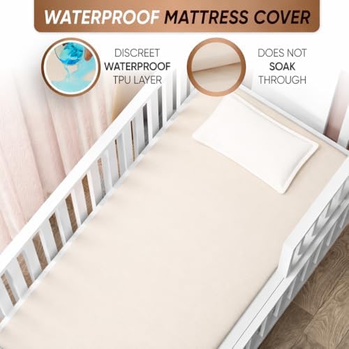 Deluxe Organic Cotton Percale Crib Mattress Protector Waterproof – Premium 280 - Image 6