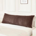 JAUXIO Faux Fur Fluffy Body Pillow Cover Luxury Textured Vertical Stripe Plush by JAUXIO