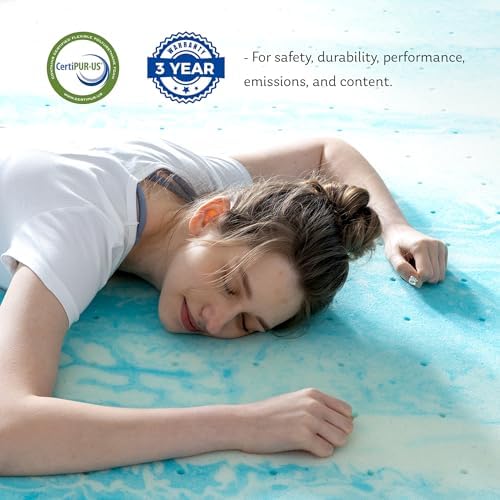 MLILY 2 Inch Twin Cooling Gel Infusion Memory Foam Mattress Topper - Image 2