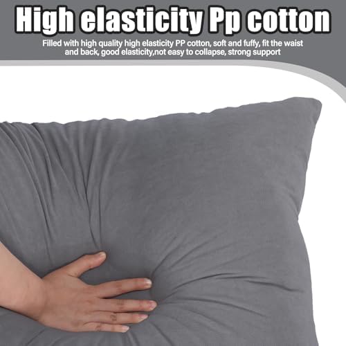Barydat Twin XL Dorm Headboard Pillow, Plush Back Support, Dark Gray - Image 6