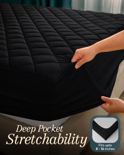 Queen Mattress Pad, Quilted Mattress Protector Topper fits 16" Deep Pocket - Image 3