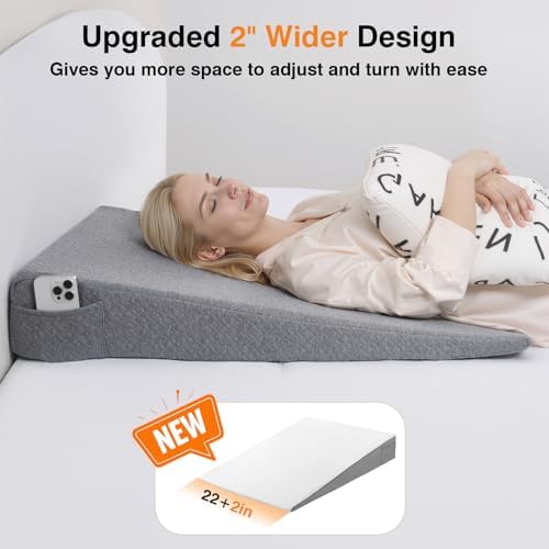 Vekkia 34" Extra-Long Wedge Pillow, 5.5" Bed Wedge Pillow - Image 3