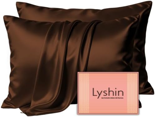 LYSHIN Silk Pillow Cases 2 Pack Standard Size by LYSHINSILKPILLOWCASES