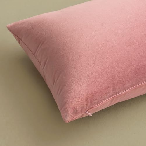MIULEE Velvet Throw Pillow Covers 16x16 Inch Pack of 2 Dusty Pink - Image 7