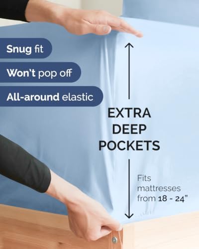 CGK Linens 2 Pack Extra Deep Twin Fitted Sheets - Image 2