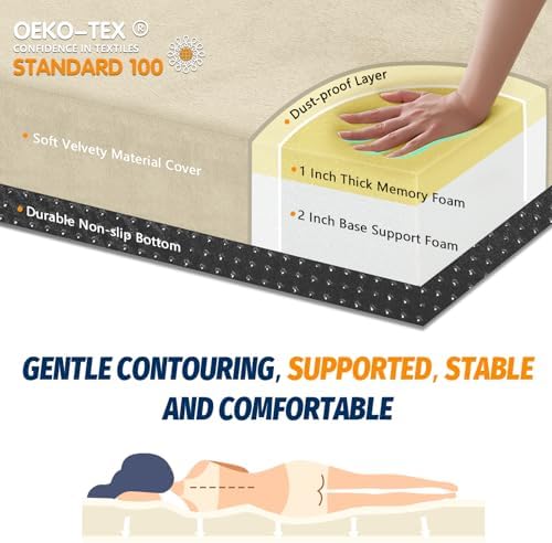 CYMULA Memory Foam Camping Mattress Pad, Sleeping Mat, Portable Roll Up Mattress - Image 2
