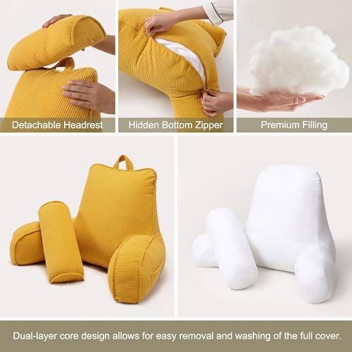 Reading Pillow for Sitting Up in Bed, Backrest Cushion - Image 6