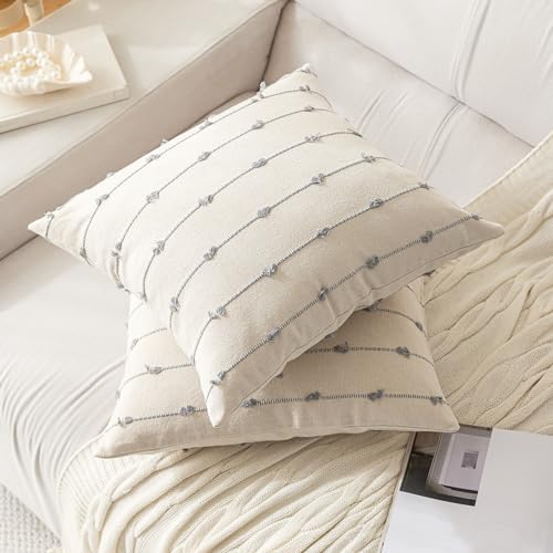 YEENAASY Boho Throw Pillow Covers 24x24 Set of 2 Farmhouse Pillow Cases - Image 2