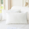 CaliTime Decorative Couch Throw Pillow Covers 12 X 12 Inches True White by CaliTime