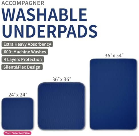 Accompagner Incontinence Bed Pads Washable Waterproof, Ultra-Absorbent Reusable - Image 4