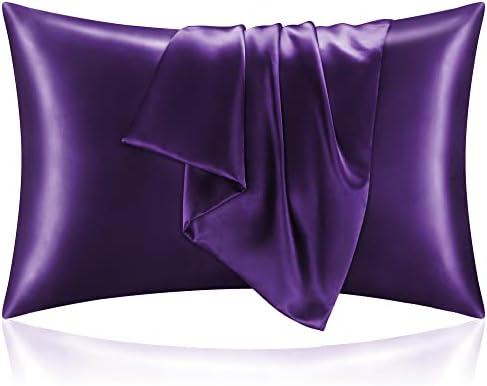 BEDELITE Satin Pillowcases, Small King 20x36 Inch, Plum Purple by BEDELITE